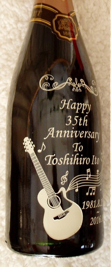 ボトル彫刻 ギター デザイン