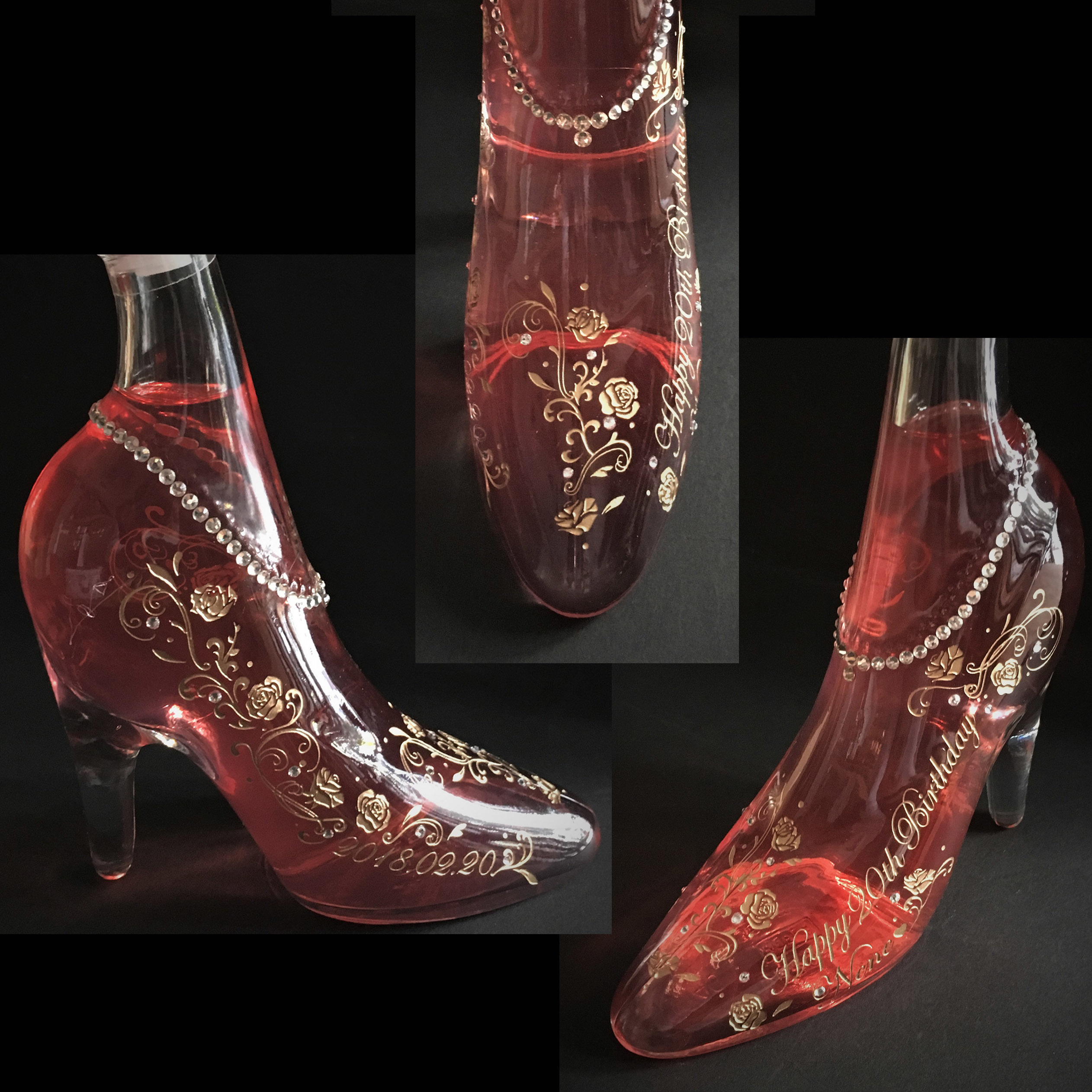 ボトル彫刻 シンデレラシュー デコボトル